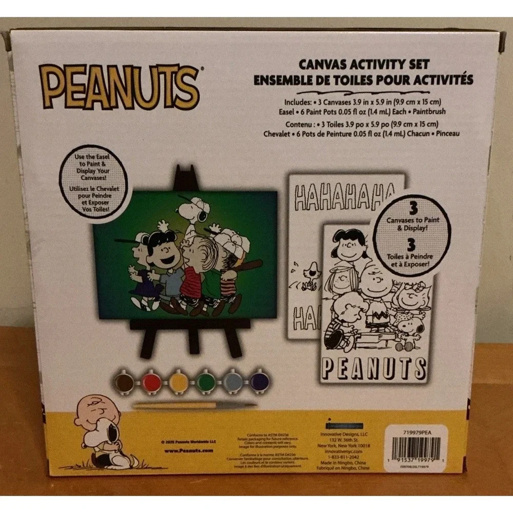 Peanuts Canvas Activity Set, 3 Canvases To Paint And Display.  New In‎ Box